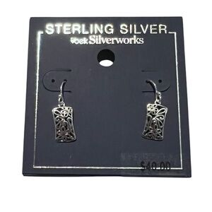 Sterling Silver Paisley Rectangle Earrings Belks Silverworks